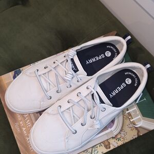 Sperry Women's White Canvas Sneakers